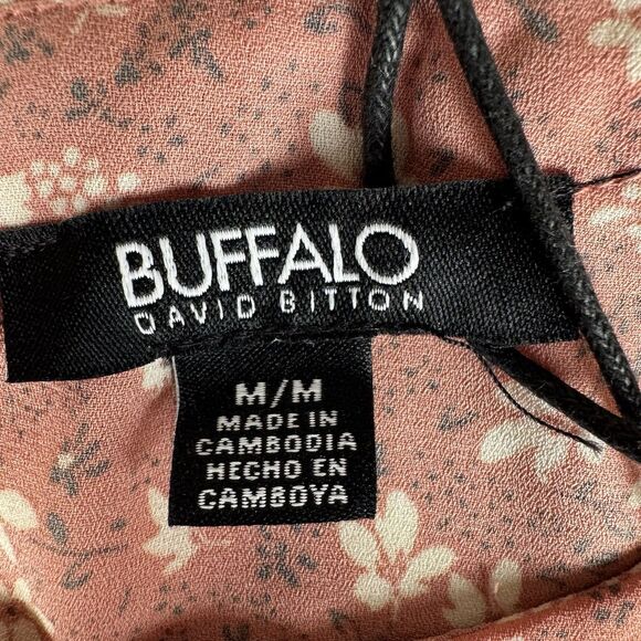 Buffalo David Bitton Womens Medium Floral Spring Summer Blouse Top Shirt - Picture 9 of 11